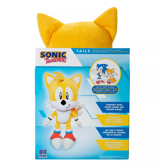 Jakks  Sonic The Hedgehog- Tails 18" Jumbo Plush NWT - Picture 6 of 8